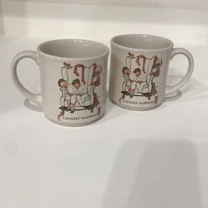 Vintage Hallmark Norman Rockwell “Caught Napping” Christmas Mug, 1987